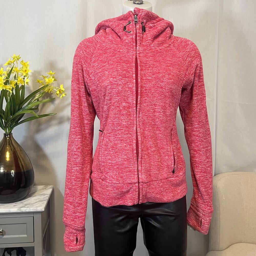 Bench Women’s Zip Uo Hoodie Sweater Fleece Jacket Size S Dark Pink